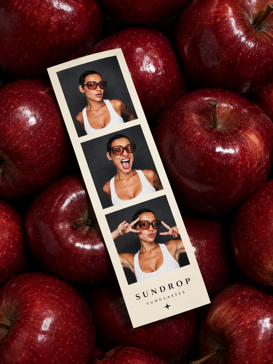 Sundrop Sunglasses branded photo strip